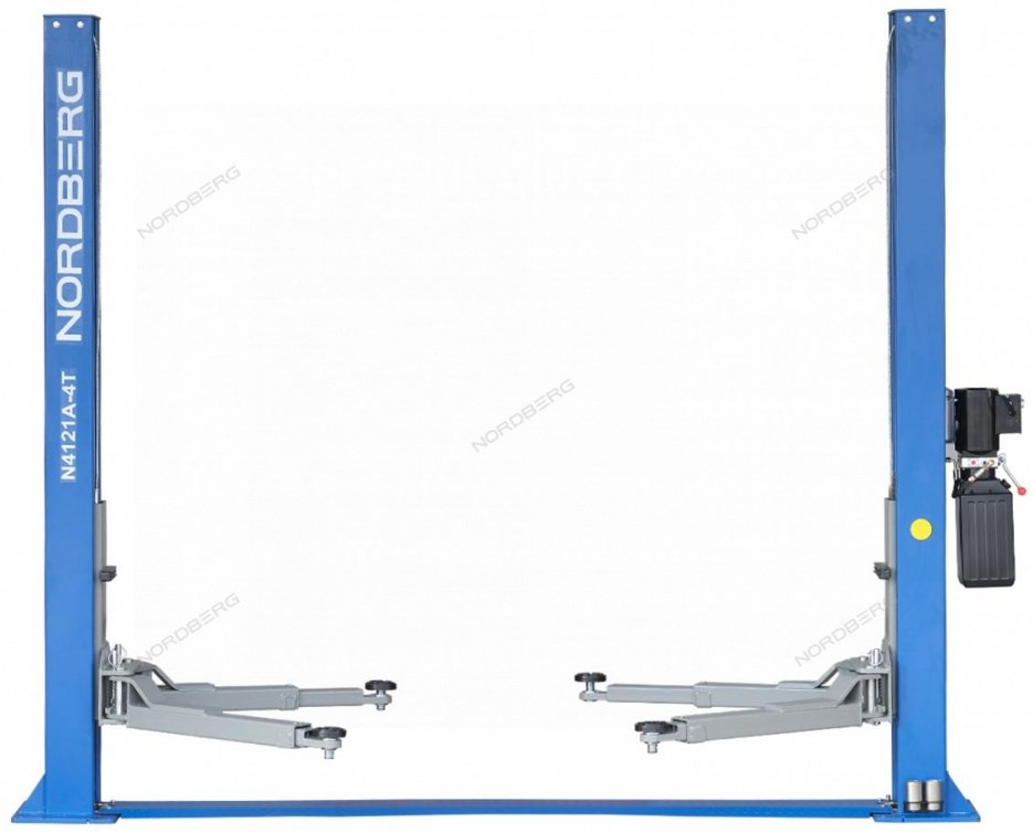 Двухстоечный асимметричный электрогидравлический подъемник NORDBERG N4121A-4T с нижней синхронизацией, г/п 4 т, 380 В